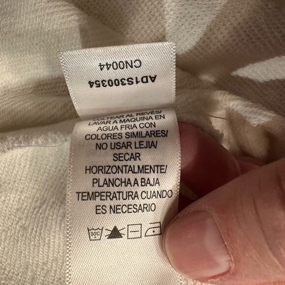 Adrianna Papell Women’s XL Ivory Long Sleeve Lace Front Sweatshirt - Picture 7 of 10